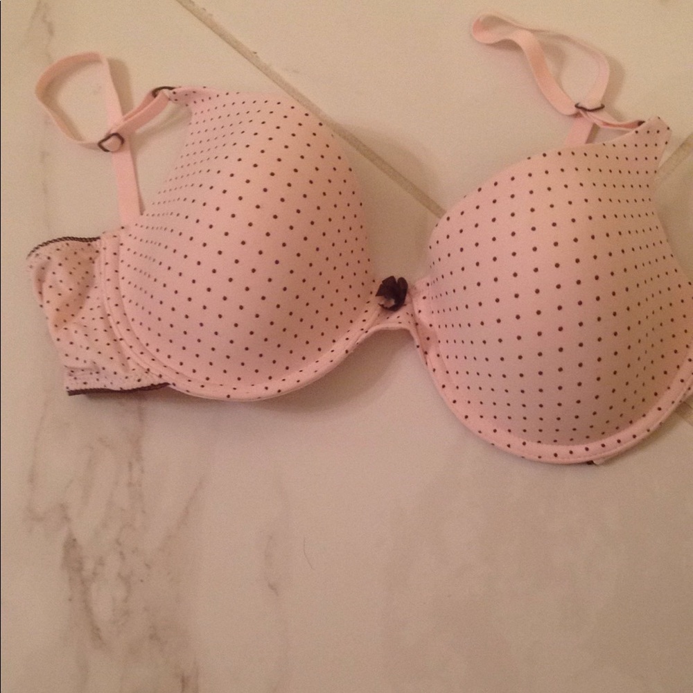 NWOT Maidenform brown & pink polka dot bra, 36c